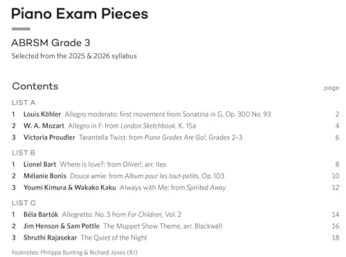 Piano Exam Pieces 2025 & 2026, ABRSM Grade 3: Selected from the 2025 & 2026 syllabus (ABRSM Exam Pieces)