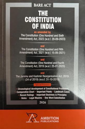 The constitution of India Bare act ( 2026 ) Ambition Publication