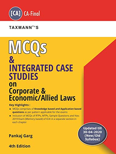 Taxmanns MCQs and Integrated Case Studies on Corporate & Economic/Allied Laws (CA-Final-New/Old Syl book cover