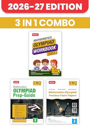 MTG Mathematics Olympiad (IMO) Workbook, Prep Guide & Previous Years Papers Class 3 (PYQs) with Mock Test Paper - SOF Olympiad Books For 2026-27 Exam (Set of 3 Books)