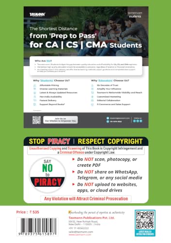Taxmann's CRACKER for Financial Accounting (Paper 6 | FA) – Pairing a Decade of Previously Asked Questions with Solutions & Data-led Tools for CMA Intermediate | Dec. 2026/June 2027 Exams