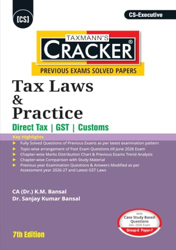 Taxmann's CRACKER COMBO for CS Executive | Dec. 2026/June 2027 Exams | Group 2 – Papers 5 to 7 | CRACKER Series | CMSL, ECIPL | EC & IPL and Tax | June 2026 Edition | Set of 3 Books