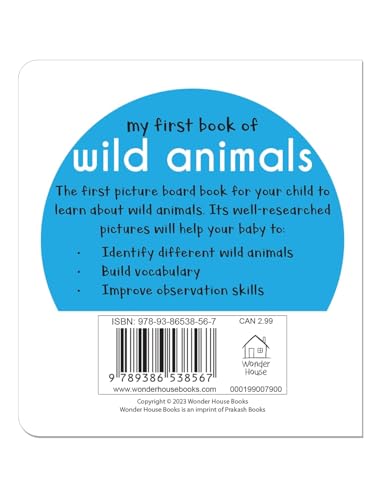 My First Book of Wild Animals | First Animal Board Book for Babies, Toddlers & Preschoolers | Learn About Wild Animals with Bright Pictures | Early Learning Book for Kids Ages 0-3 Years