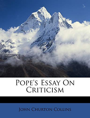 Popes Essay on Criticism book cover