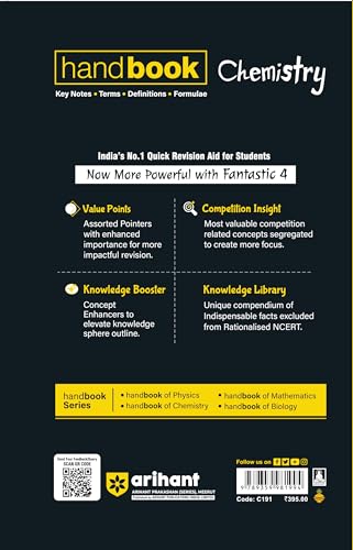Arihant Handbook Chemistry For Class 11–12 | With Quick Revision Guide | JEE, CBSE, Medical & Engineering Exams 2026-2027 | With Value Points,Competition Insights & Knowledge Boosters & Library