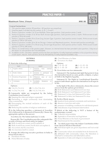 Oswaal CBSE Class 11 Political Science Question Bank | Chapter & Topic-wise Solved Papers (2017-2026) | Based on Latest Syllabus (April 2026) | ... Papers | For 2027 Exam (CBSE Question Papers)