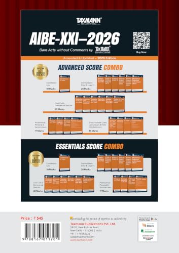 Taxmann's AIBE – All India Bar Examination | CRACKER – Teaches You to Find The Law in Ninety Seconds—with 1,162 Past AIBE Questions | AIBE XXI Decoded | Three Mock Papers