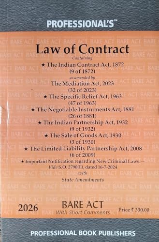 Law of Contract Containing 8 Acts Bare Act - Latest 2025 EDITION