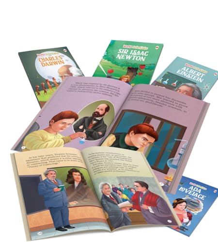 Story Books for Kids (Set of 15 Books) (Illustrated) - Scientists - Biographies for Children - Einstein, Newton, CV Raman, Homi Bhabha, Abdul Kalam, Pythagoras, Nikola Tesla, Carl Linnaeus, - Age 6+