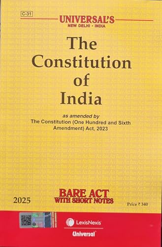 The Constitution of India, Bare Act 2025 with Short Notes | Universal's |