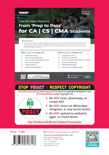 Taxmann's CRACKER for Corporate & Economic Law (Paper 13 | CEL) – Compiling 600 Chapter-wise Solved Questions with Provision-Anchored Model Answers for CMA Final | Dec. 2026/June 2027 Exams