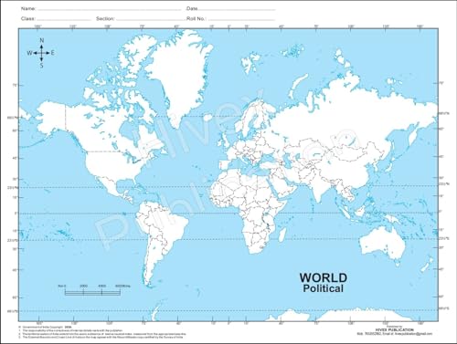 Outline Practice map of India and World (Both Political and Physical map) | A-4 BIG SIZE | Set Of 100 Maps | Printed on High Grade Paper