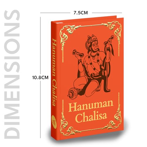 Hanuman Chalisa: Premium Hardback pocket book (English and Hindi), Hanuman ji ki Aarti, Bajrang Baan, Hindu Gods, Divine gift for daily chanting