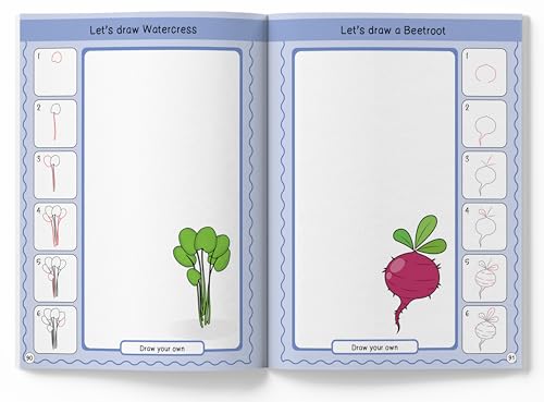 How to Draw: 101 Fruits and Vegetables | Step-by-Step Drawing Activity Book for Kids | Ages 5+ | Boost Creativity & Fine Motor Skills Through Art