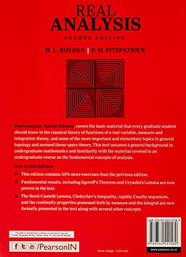 REAL ANALYSIS, 4TH EDN