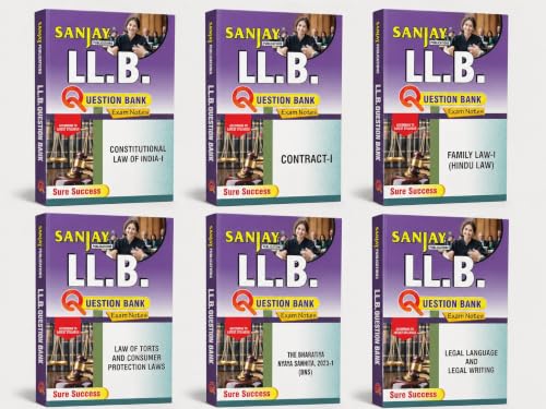 SANJAY LLB FIRST SEMESTER { EXAM NOTES } QUESTION BANK IN ENGLISH | SET OF SIX BOOKS | FOR DR.BHIM RAO AMBEDKAR UNIVERSITY,AGRA