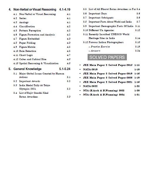 GKP NATA 2025 | JEE Main B.Arch Entrance Guide | Includes 2018-2024 Solved Papers| Drawing Skills, Aptitude & Architecture Mastery | By Ar. Jinisha ... General Aptitude Full Color Vibrant Diagrams