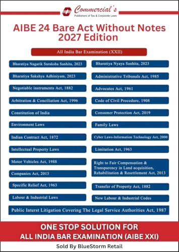 AIBE Bare Acts 2027 | 24 Bare Acts Set for AIBE Exam | Bar Exam Books | Latest Edition