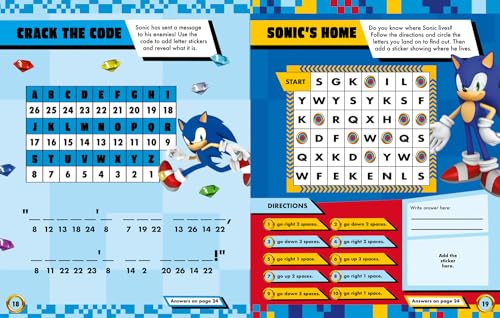 Sonic The Hedgehog Sticker Activities Book: Sticker-Filled Puzzles and Activities Perfect For All Sonic Fans. It Includes 6 Pages of Stickers.