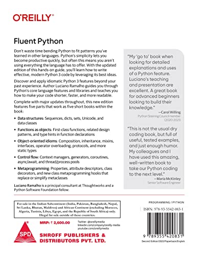 Fluent Python: Clear, Concise, and Effective Programming, Second Edition (Grayscale Indian Edition)