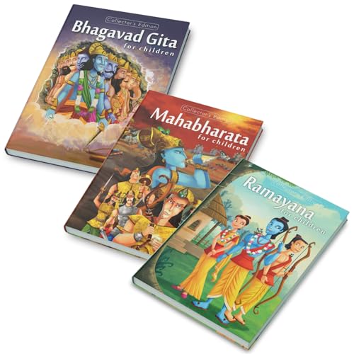 Pegasus Religious Books Set of 3- Shrimad Bhagavad Gita, Ramayana & Mahabharata for Children (Hardcover)