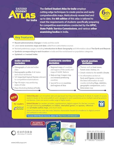 Oxford Student Atlas for India | 6th Edition | For UPSC and Competitive Exams | Latest Edition Paperback –January 2025