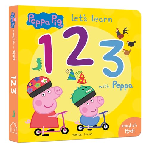 Peppa Board Book - Lets Learn 123 with Peppa - English & Hindi: Early Learning for Children book cover