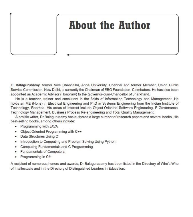 Programming in ANSI C | 9th Edition | Balagurusamy