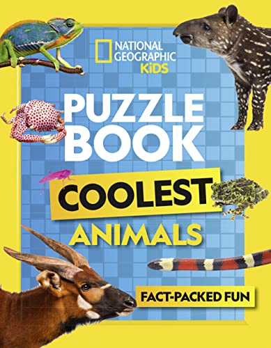NG Kids — PUZZLE BOOK COOLEST ANIMALS: Brain-tickling quizzes, sudokus, crosswords and wordsearches book cover