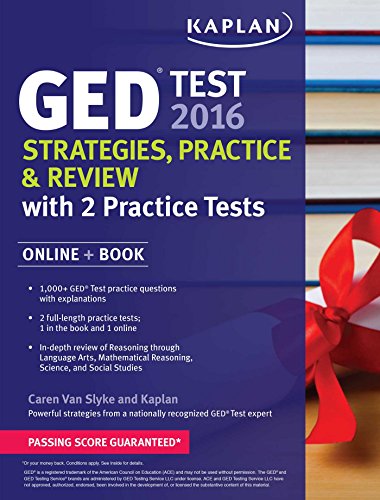 Kaplan GED Test 2016 Strategies, Practice, and Review: Online + Book (Kaplan Test Prep) book cover