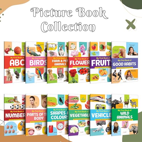 My First Picture Book Collection For Early Learning : Books For Children, Learning Picture Library For Kids, Toddler book, Early learning book With 12 Topics