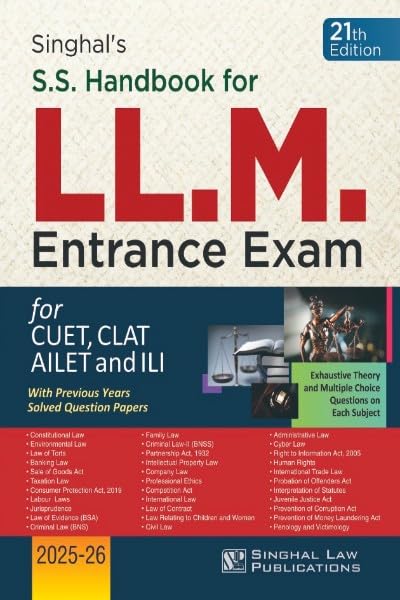 SS Handbook for LL.M. Entrance Exam Solved Papers Edition 2026