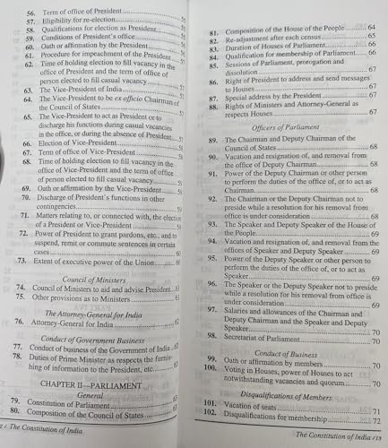 THE CONSTITUTION OF INDIA, COAT POCKET SIZE, PAPERBACK WITH RED TITLE, IN ENGLISH LANGUAGE, 106TH AMENDMENT FROM SAMYAK PRAKASHAN ( GARV UDYAM )