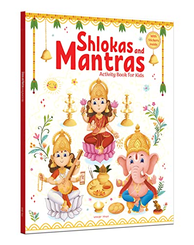 Shlokas and Mantras - Activity Book For Kids - Illustrated Book With Engaging Activities and Sticker book cover