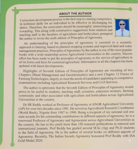 Principle of Agronomy-7th Revised Edition Reprinted- 2026