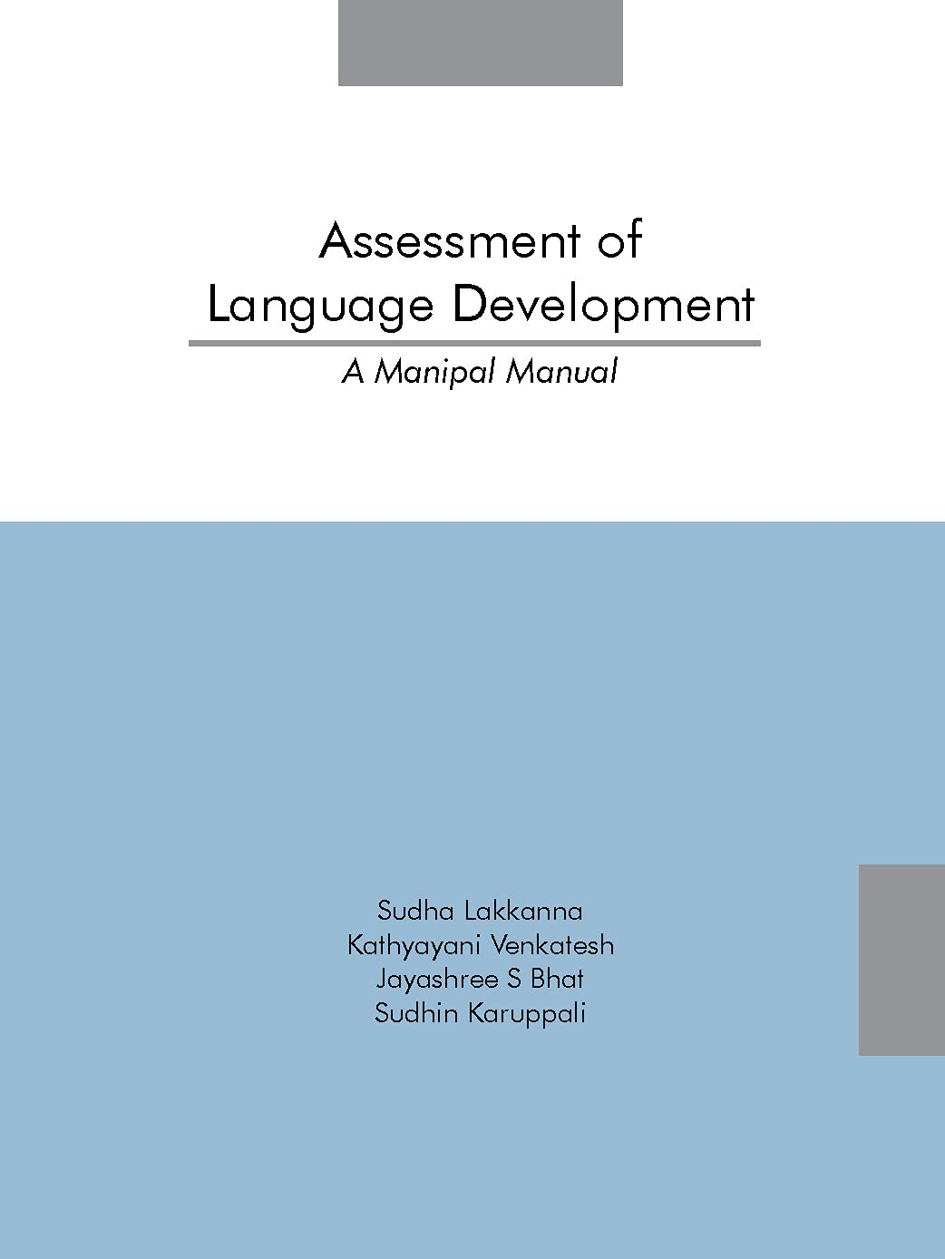 Assessment of Language Development: A Manipal Manual book cover
