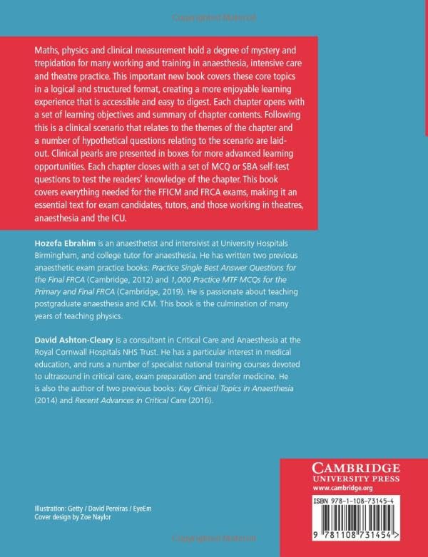Maths, Physics and Clinical Measurement for Anaesthesia and Intensive Care