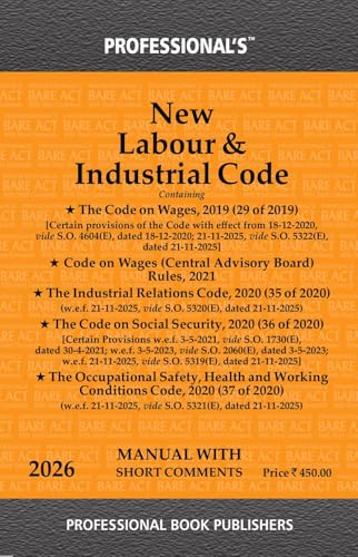 New Labour & Industrial Code bare Acts -- Latest 2026 EDITION Professional's