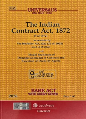 Universal’s The Indian Contract Act ,1872 Bare act ( Edition 2026 )