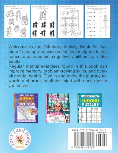 Large Print Memory Activity Book for Seniors: Relaxing Memory Activities, Easy Puzzles, Brain Games and More