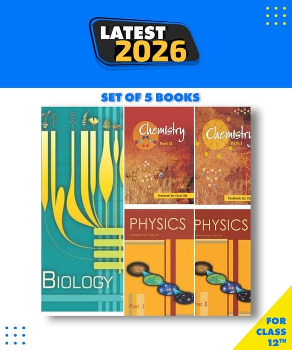 NCERTSHOP NCERT Class 12 Book Set of 8 Textbook for Class XII | Mathematics + Chemistry + Physics Part 1 and 2 + Flamingo + Vistas | Edition 2024-2025 | English Medium 12th Class Books
