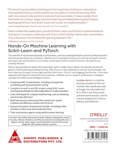 Hands-On Machine Learning with Scikit-Learn and PyTorch: Concepts, Tools, and Techniques to Build Intelligent Systems (Full Colour Indian Reprint)