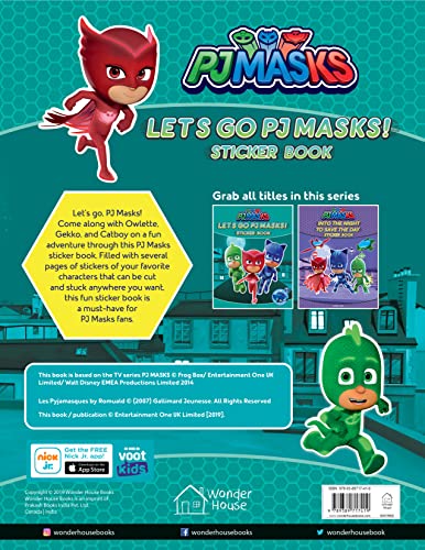 Let’s Go PJ Masks – Sticker Book Fun Activity Book for Kids | 100+ Stickers & Puzzles | Ages 3–6 | Join the Heroes for 2 Hours of Learning Adventure