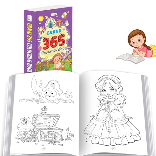 GRAND - 365 Colouring Book :- early learners colouring book, Kids educational book, Jumbo colouring book for kids
