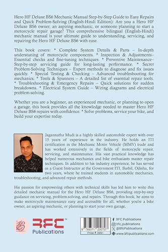 Hero HF Deluxe BS6 Mechanic Manual Step-by-Step Guide to Easy Repairs and Quick Problem-Solving (English-Hindi Edition)