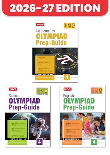 MTG Olympiad Prep Guide Class 4 Mathematics, Science & English (IMO-ISO-IEO) | Detailed Theory, Exercise with Self Test For Practice | SOF Olympiad Books For Exam 2026-27 (Set of 3 Books)