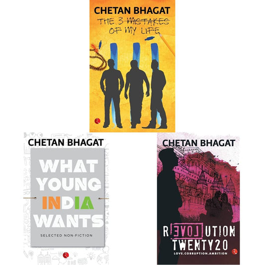 Chetan Bhagat Combo - 3 Mistakes of My Life, Revolution Twenty20, What Young India Wants (Set of 3 books)