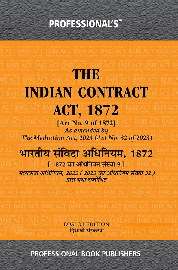 Diglot Contract Law in Hindi and English, Indian Contract Act, 1872 by Professional's