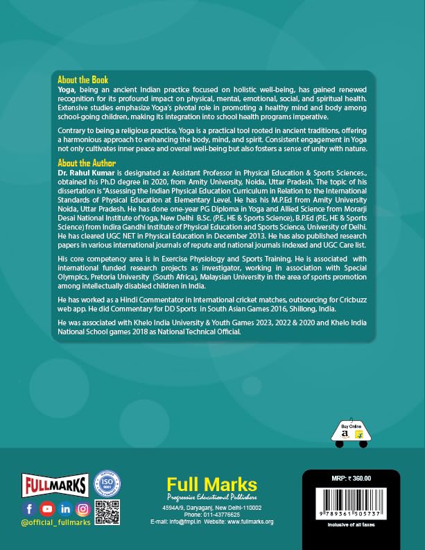 Full Marks Yoga Class 11 | CBSE | Skill Education | Subject Code 841| for CBSE