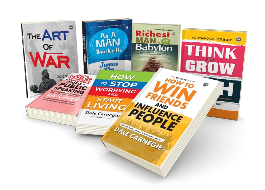 Think & Grow Rich, The Art of War, How to Win Friends & More - English Classic Novel, Confidence building book, Educatioanl book for kids | Combo of 7 Books